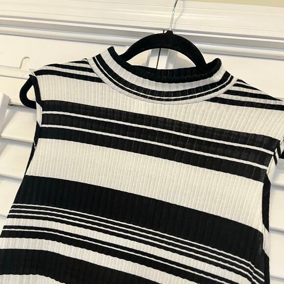 Ellen Weaver‎ Black and White Stripe Mock Neck Dress Size XL - Picture 3 of 5
